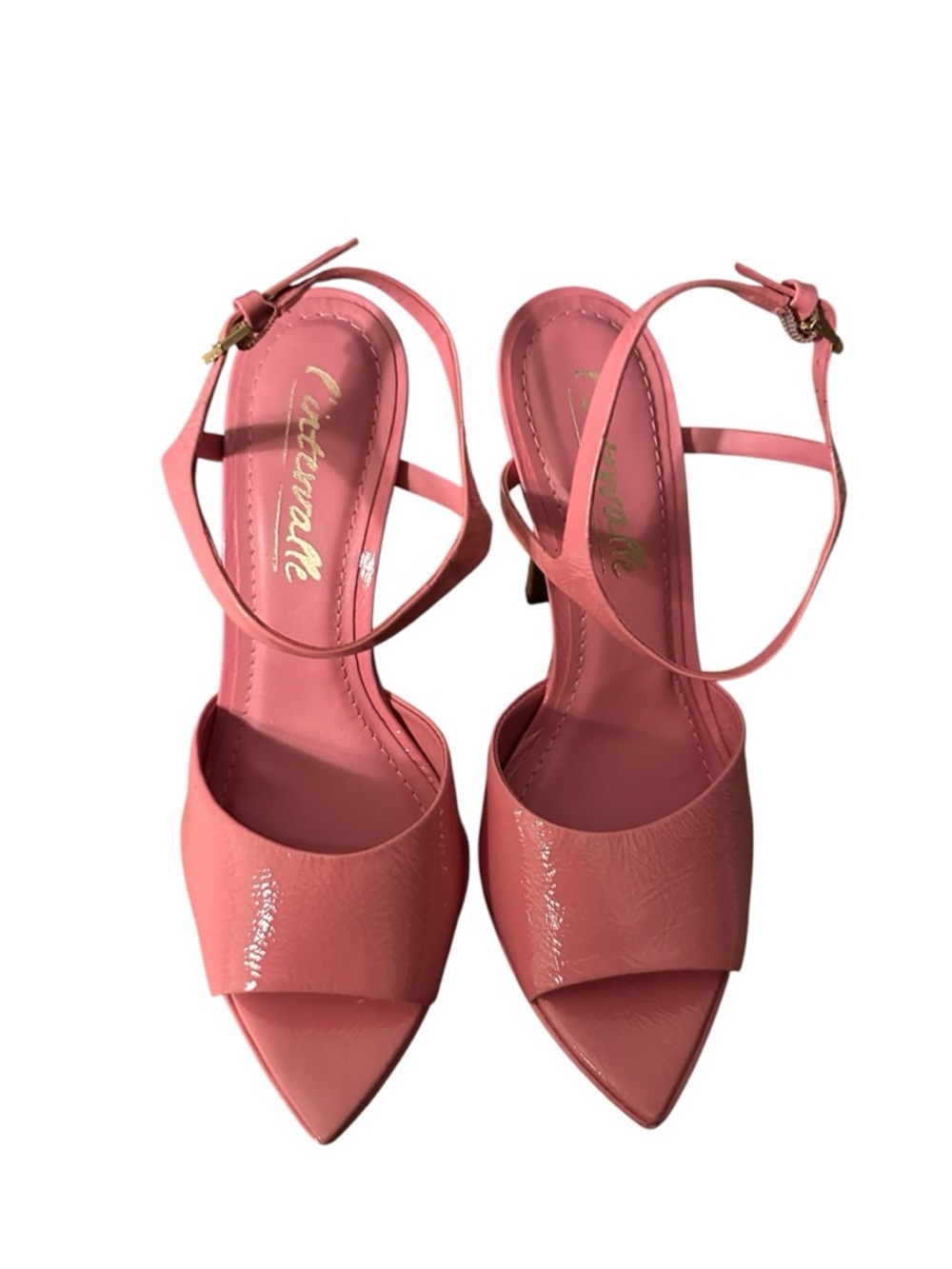L’intervalle Pink Pointed-Toe Ankle-Strap Heels - Picture 2 of 3